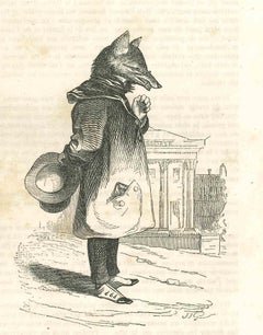The Gentleman - Original Lithograph by J.J Grandville - 1852