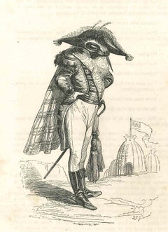 The Colonel - Original Lithograph by J.J Grandville - 1852