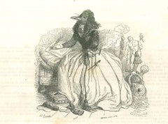 Duchess - Original Lithograph by J.J Grandville - 1852