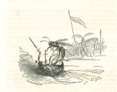 The Victory - Original Lithograph by J.J Grandville - 1852