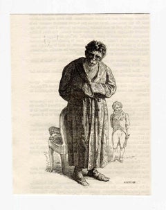 Humility - Lithographie originale de J.J Grandville - 1852