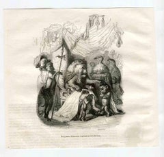 Le bénédictionnaire - Lithographie originale de J.J Grandville - 1852