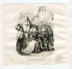 La Bendición - Litografía original de J. J. Grandville - 1852