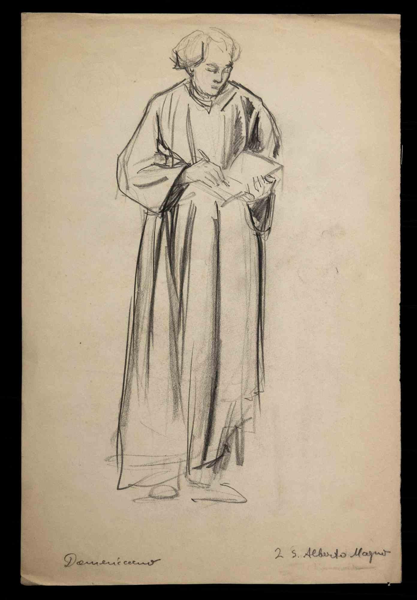 Portrait of Albertus Magnus - Original Drawing - Early 20th Century