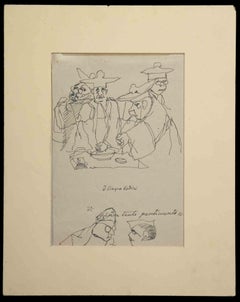 The Five Codes - Original Pen Drawing - Mid-20th Century