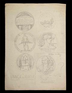 Study for a Medal - Drawing by Aurelio Mistruzzi - Mid-20th Century