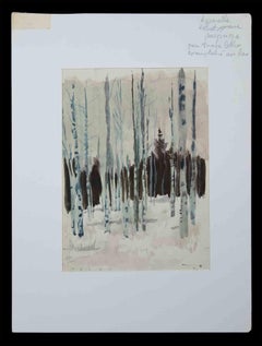 Paysage français - Aquarelle - Milieu du 20ème siècle