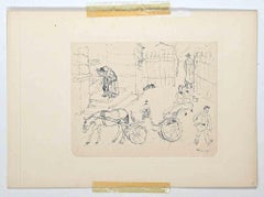 Daily Life - China Ink on paper by Kate Wilczynski - 1934