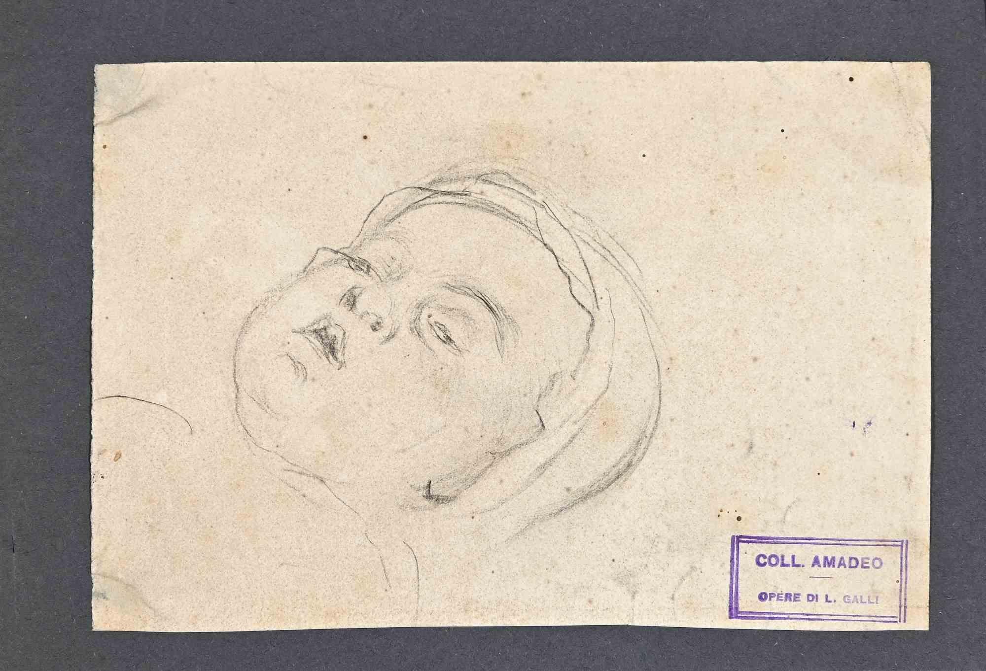 The Baby - Drawing by Luigi Galli - Late 19th Century