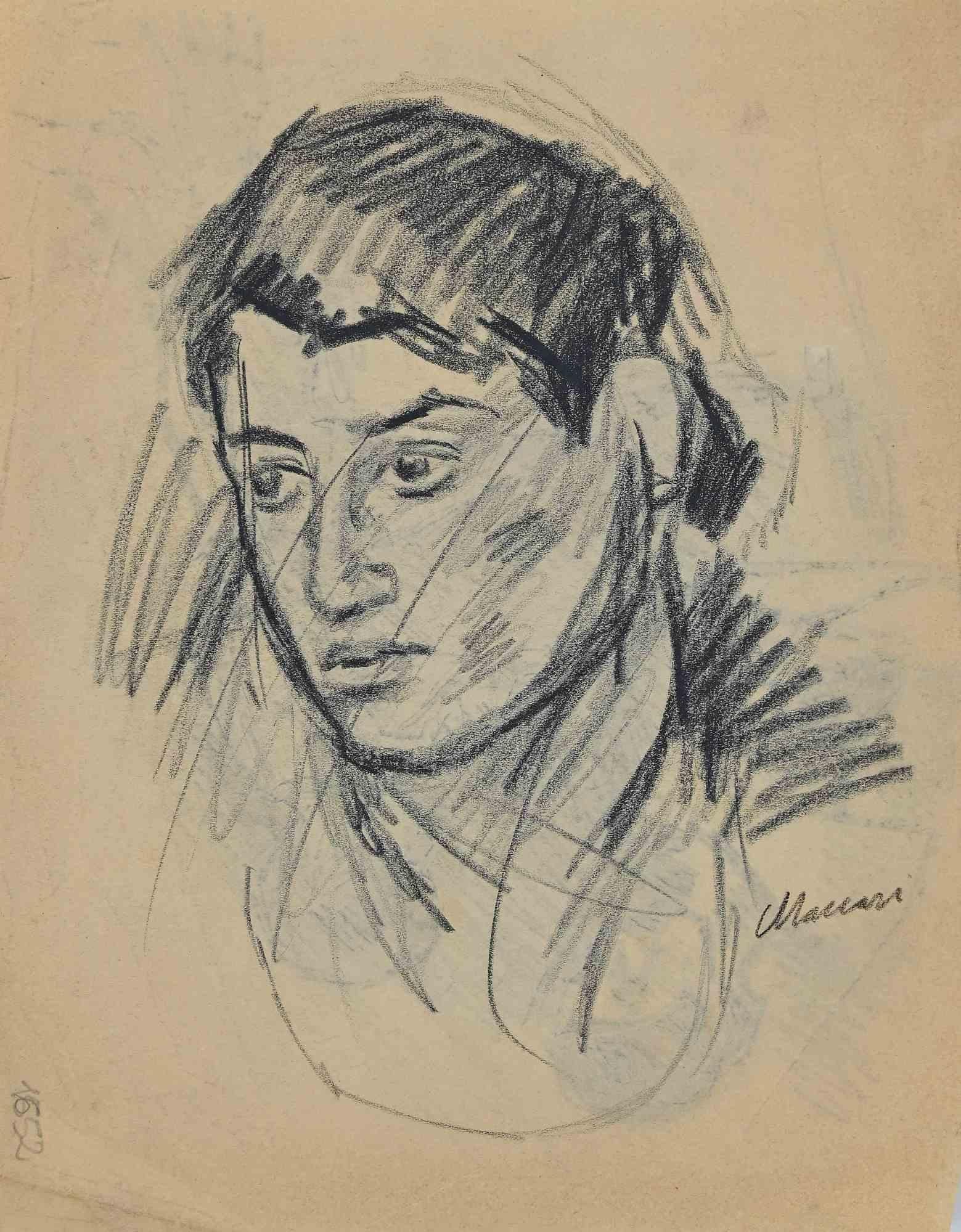 Portrait is an original Charcoal Ink Drawing realized by Mino Maccari in mid-20th Century.

Good condition on a cream colored paper.

Hand-signed by the artist with pencil.

Mino Maccari (1898-1989) was an Italian writer, painter, engraver and