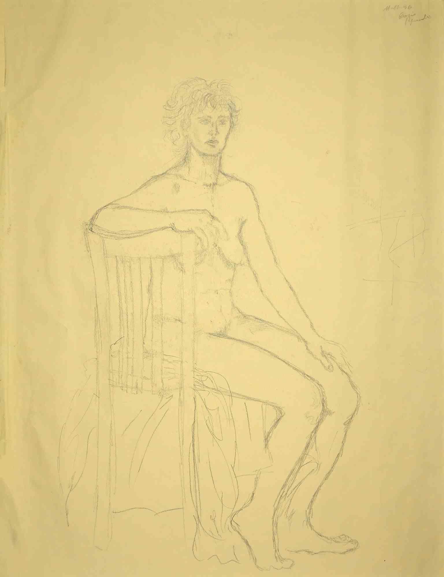 Nudes - Original Pencil Drawing - Mid-20th Century
