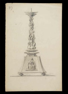 Etude pour un candélabre - Dessin au crayon - 20ème siècle