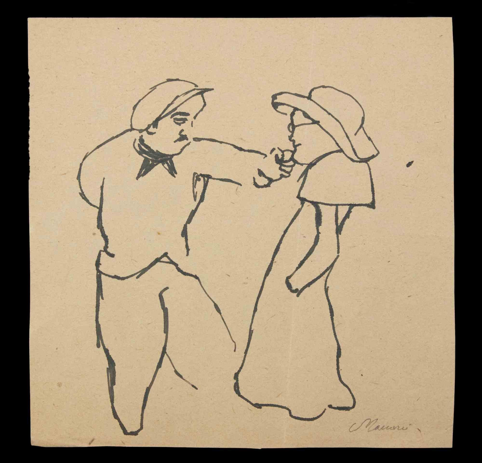 The Priest and the Worker is an original China Ink Drawing realized by Mino Maccari in mid-20th Century.

Good condition on

Hand-signed by the artist with pencil.

Mino Maccari (1898-1989) was an Italian writer, painter, engraver and journalist,