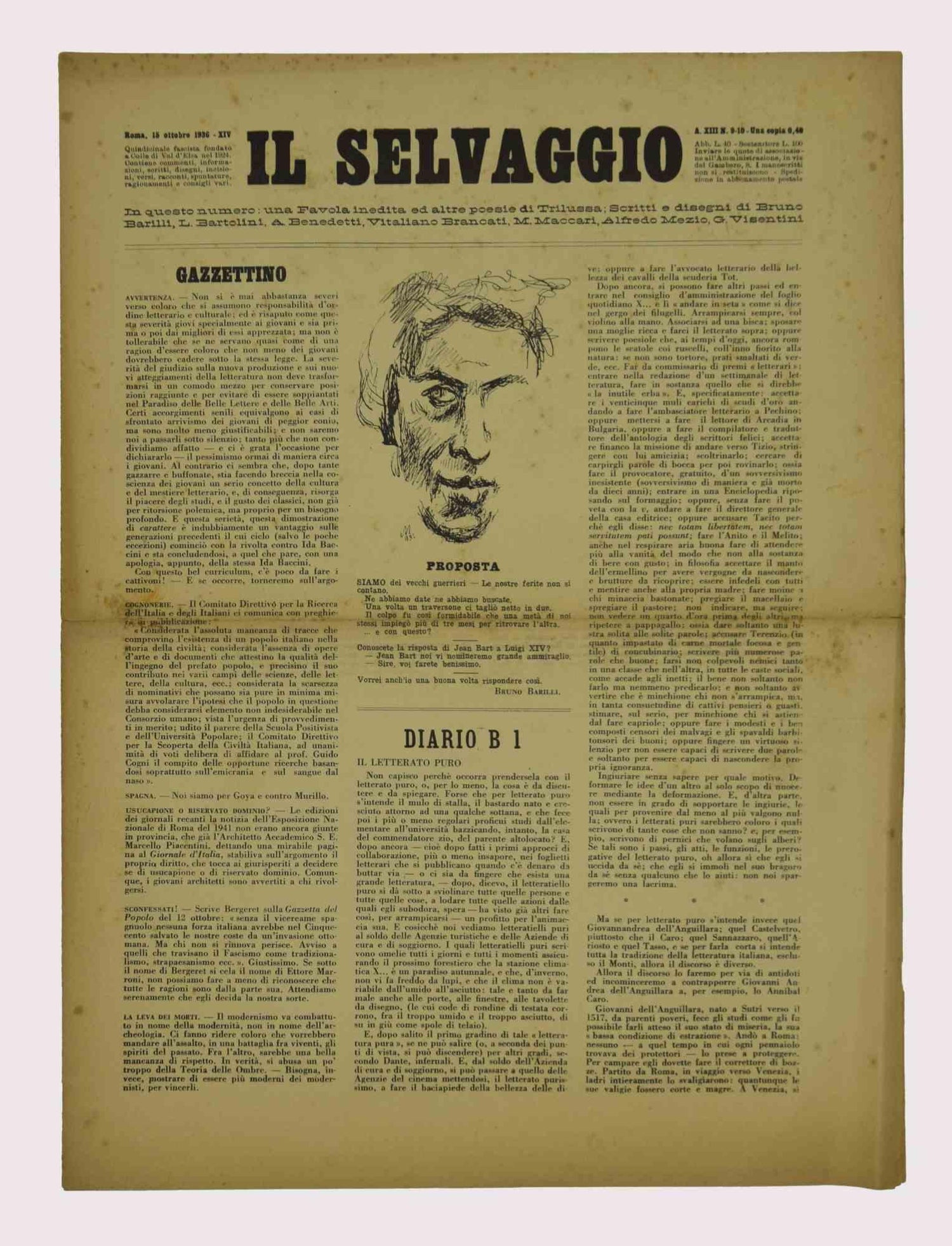Mino Maccari - Il Selvaggio, No.9-10, 1936 - Magazines ...