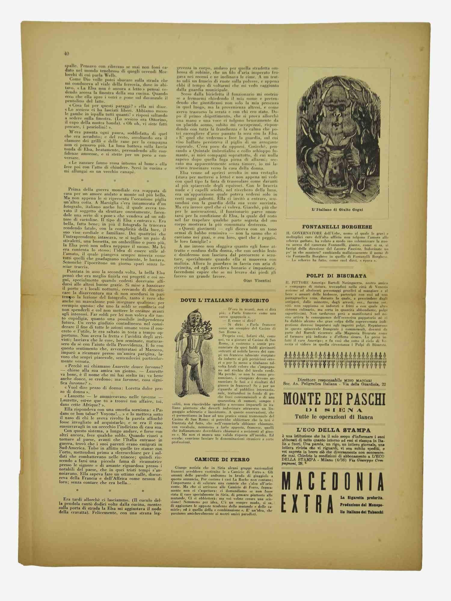 Il Selvaggio, Nr. 9-10, 1936 – Zeitschriften – Kupferstiche von Mino Maccari im Angebot 1