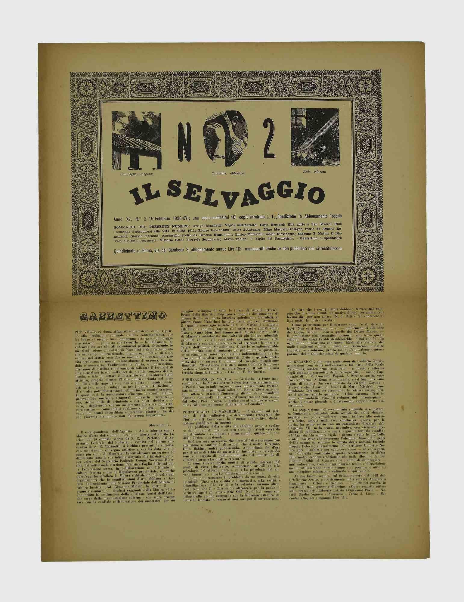 Il Selvaggio, Nr.2- 1938 – Zeitschriften – Kupferstiche von Mino Maccari