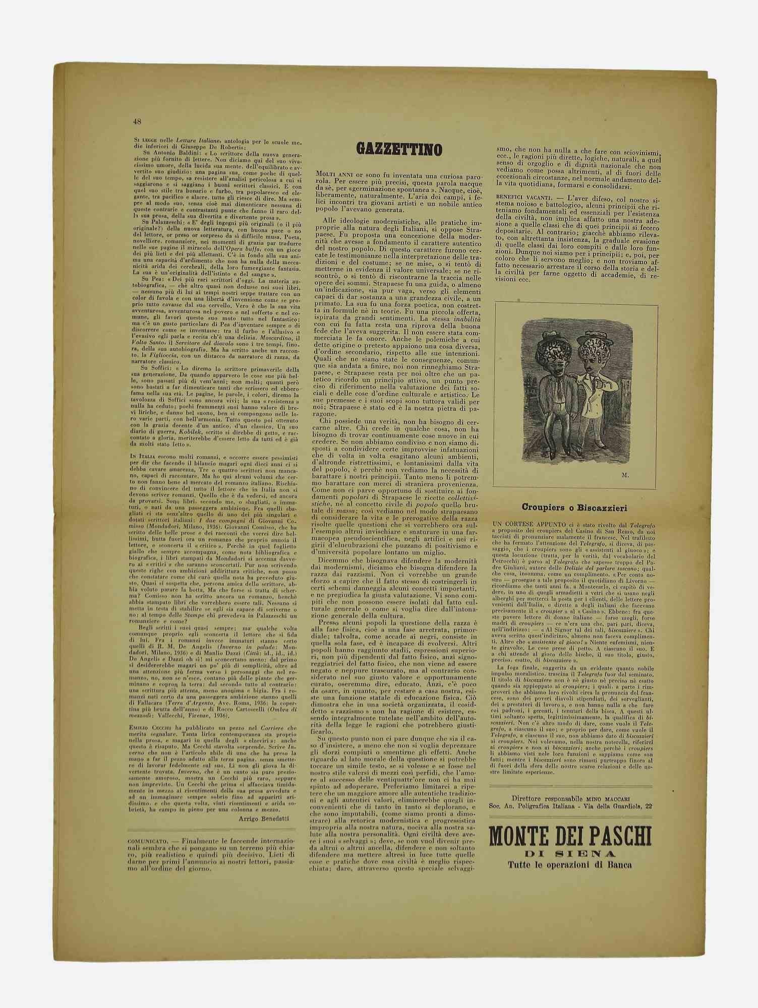 Il Selvaggio, n° 11-12, 1936 - Magazines -gravures de Mino Maccari en vente 1