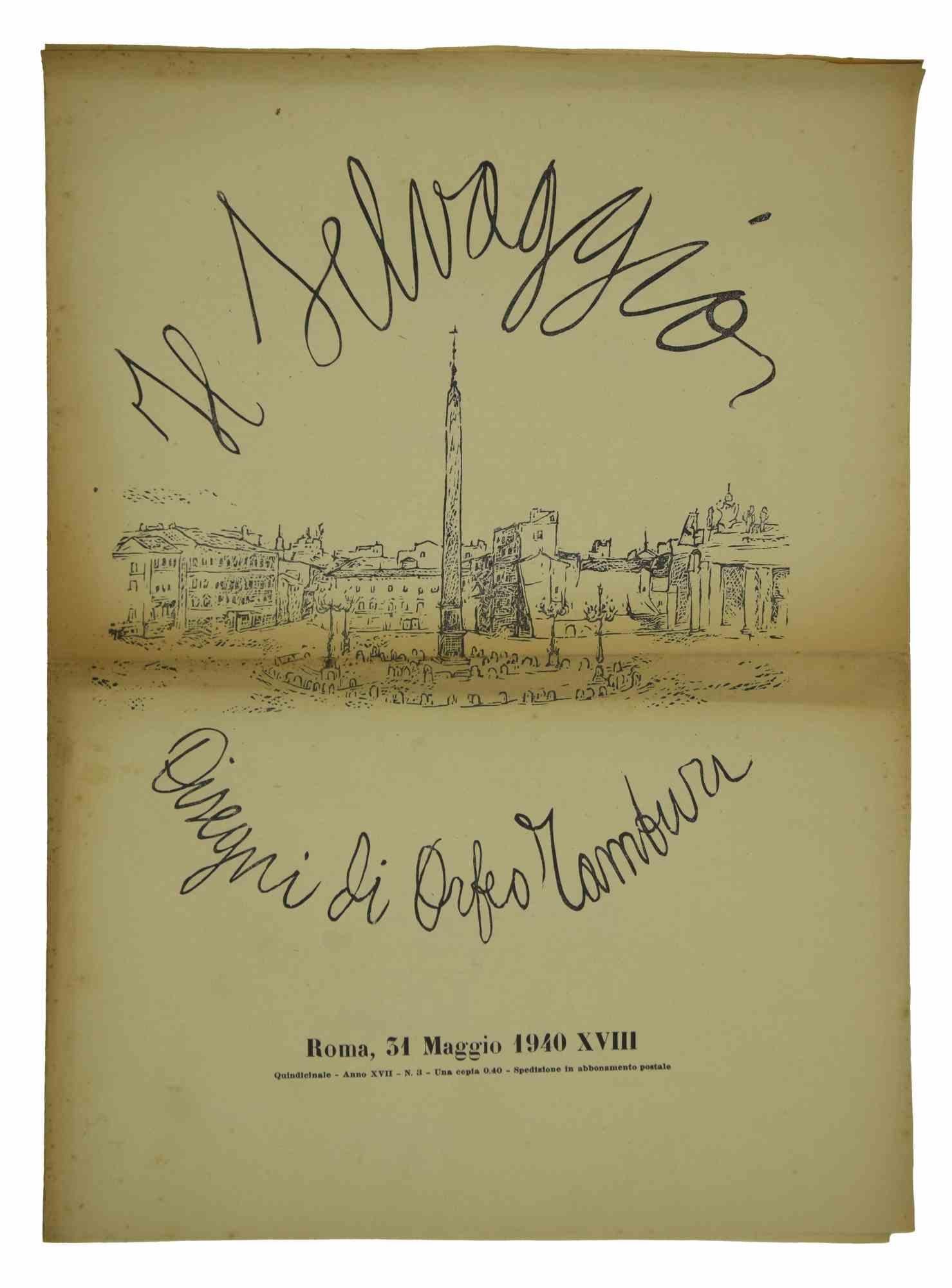 Il Selvaggio, n° 3 - 1940 - Magazine - gravures de Mino Maccari en vente 1