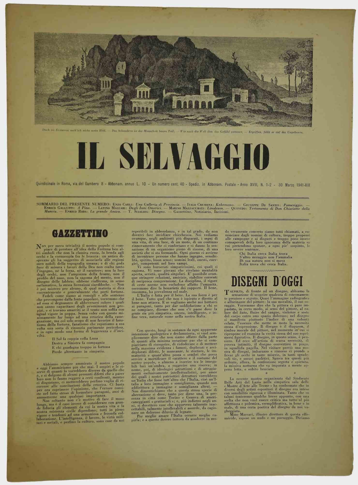 Il Selvaggio, n°1-2 - 1941 - Magazine - gravures de Mino Maccari