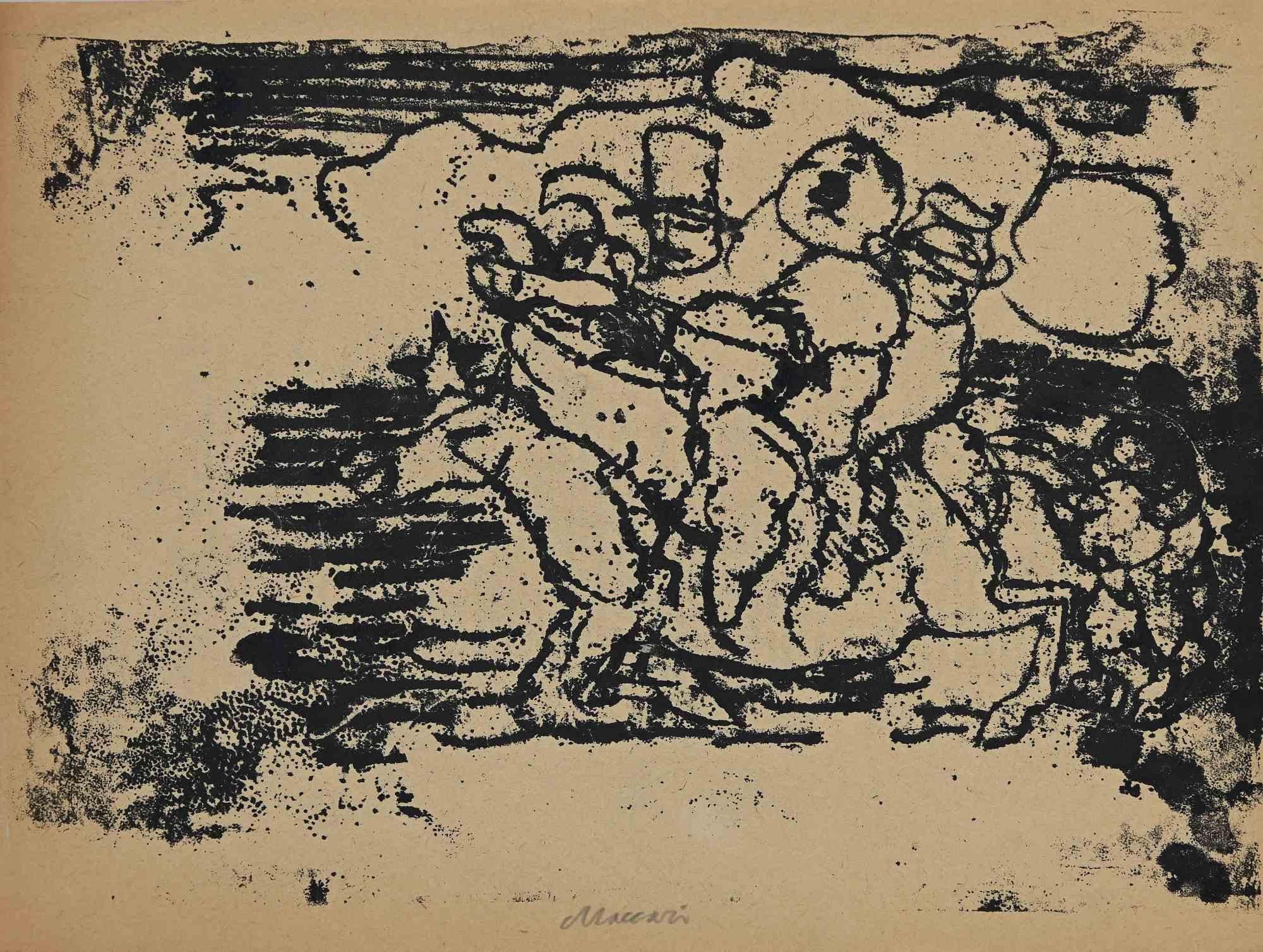 Figures - Drawing by Mino Maccari - Mid 20th Century