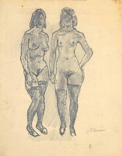 Aktzeichnung – Zeichnung von Mino Maccari – Mitte des 20. Jahrhunderts