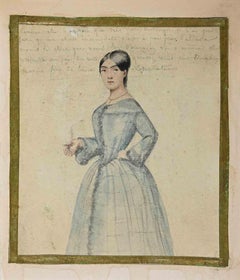 Portrait of Lady - Original Drawing - 19th Century