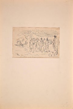 Il signor Dudron - Disegno a penna di G. de Chirico - 1945