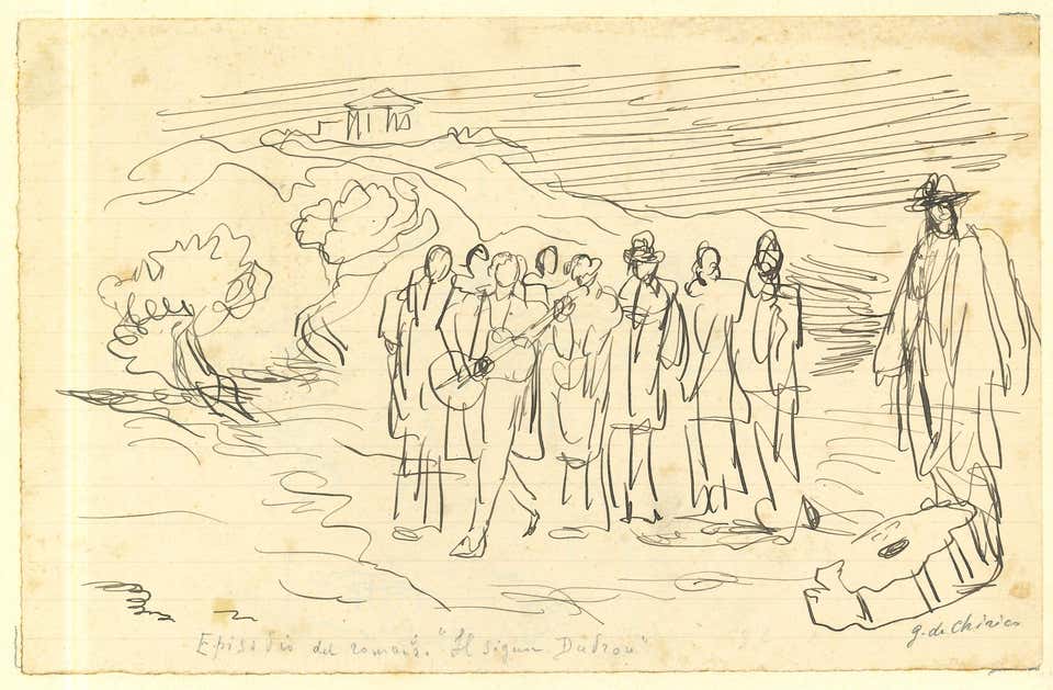 Il signor Dudron - Pen Drawing by G. de Chirico - 1945