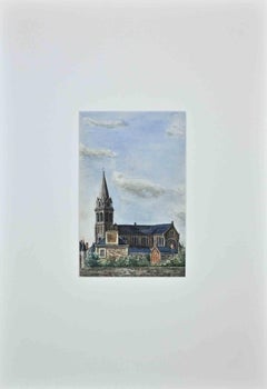 L'Église - Aquarelle - Milieu du 20ème siècle
