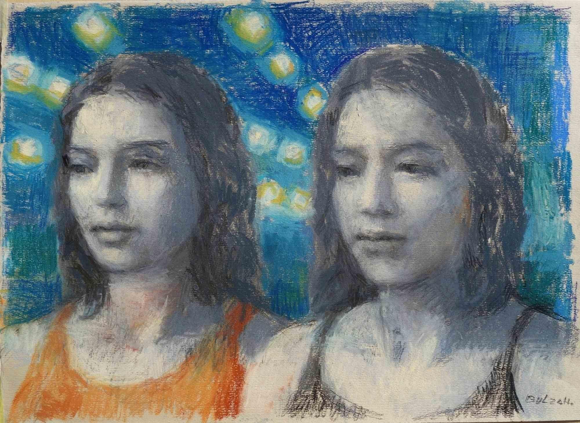 Due Donne - Pastel by Aurelio Bulzatti - 2019