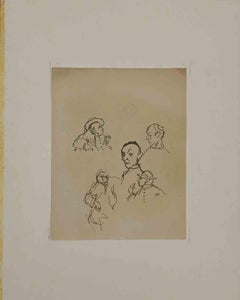 Portraits - Drawing by Mino Maccari - Mid 20th Century