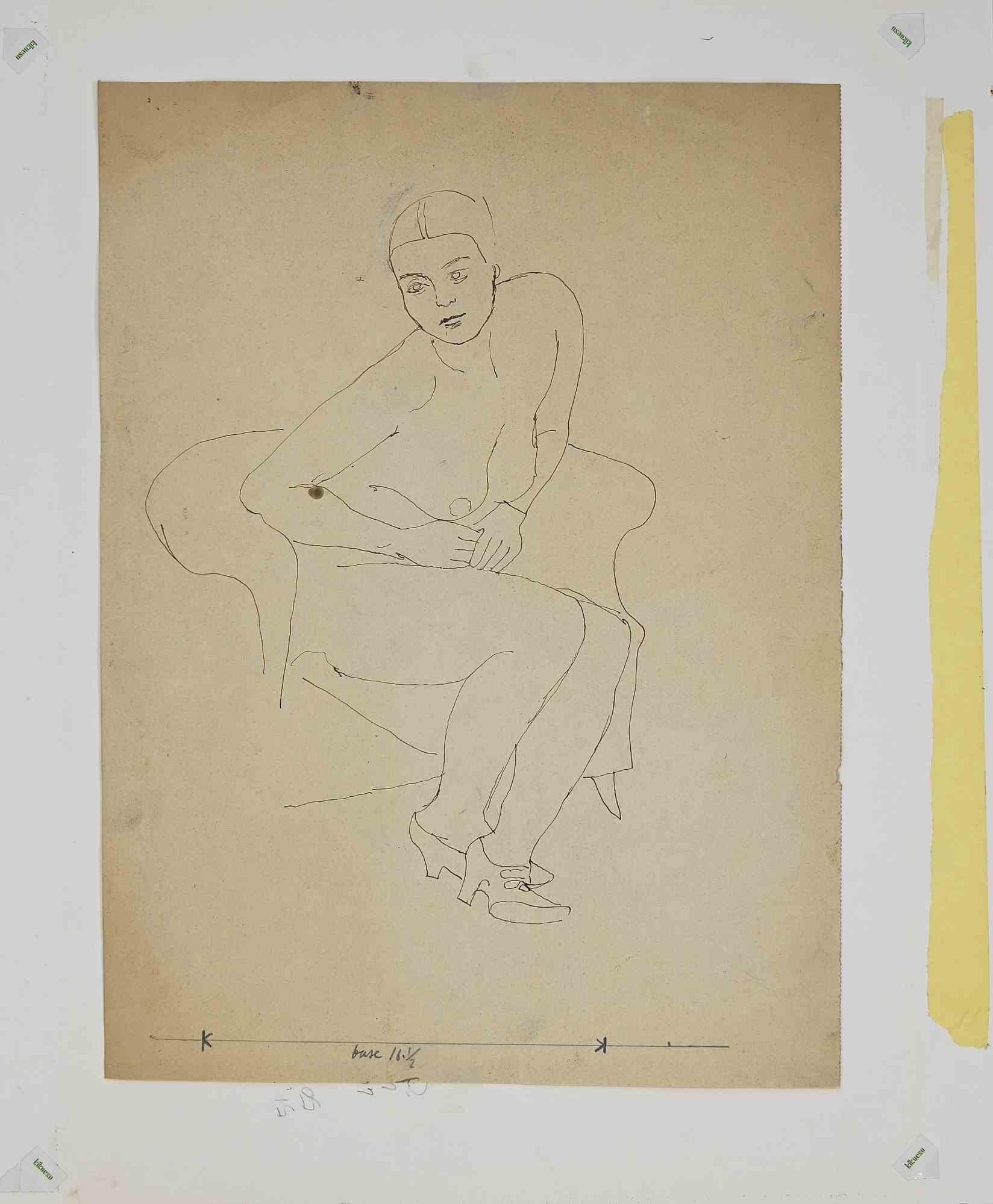 Nudes -  Drawing by Mino Maccari - Mid 20th Century For Sale 1