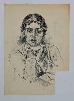 Portrait - Drawing by Mino Maccari - Mid 20th Century