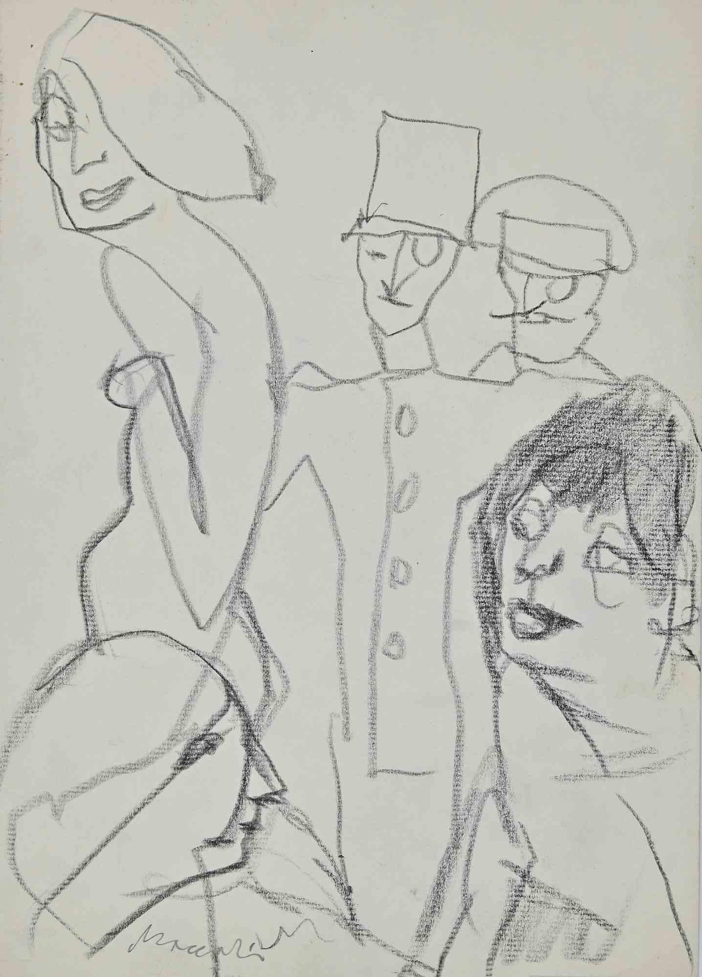 Admiration  is an original Charcoal Drawing realized by Mino Maccari in 1980.

Good condition on a white paper.

Hand-signed by the artist with pencil.

Mino Maccari (1898-1989) was an Italian writer, painter, engraver and journalist, winner the