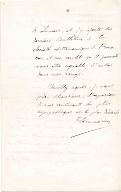 Lettre autographiée de Camille Flammarion - Manuscrit original - années 1880