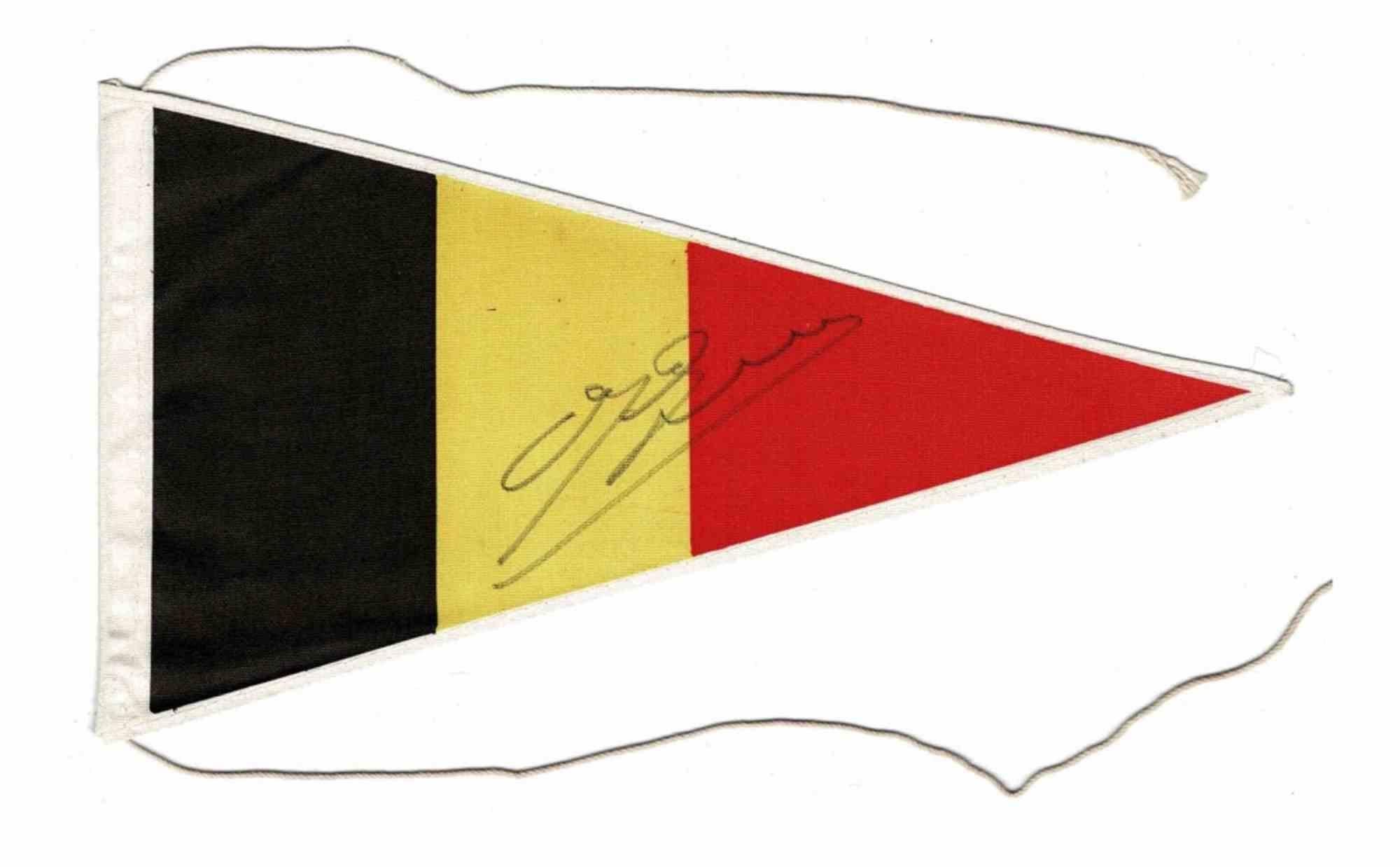 Belgian Pennant Autographed by Gaston Eyskens - 1970 - Art by Unknown