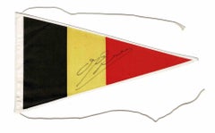 Belgian Pennant Autographed by Gaston Eyskens - 1970