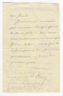 Autograph Letter by Alexandre Dumas fils - Original Manuscript - 1872