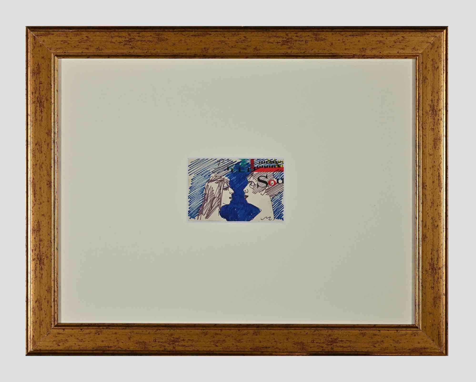 Women is an original artwork realized by Mino Maccari in the 1970s

A mixed colored drawing realized with colored markers.

Initials of the artist on the lower right margin.

Includes gilded frame.

