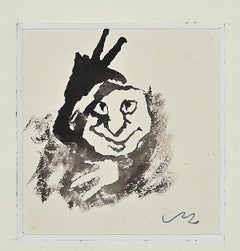 Drei – Zeichnung von Mino Maccari – Mitte des 20. Jahrhunderts