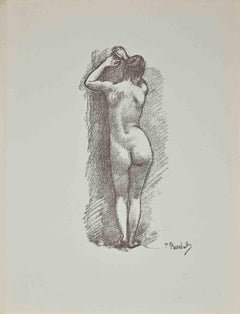 Nu - Lithographie originale de P. Puvis de Chavannes - Fin du XIXe siècle