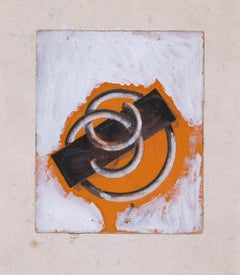 Abstrakte abstrakte Komposition - Original Mixed Media-Zeichnung - Mitte des 20. Jahrhunderts