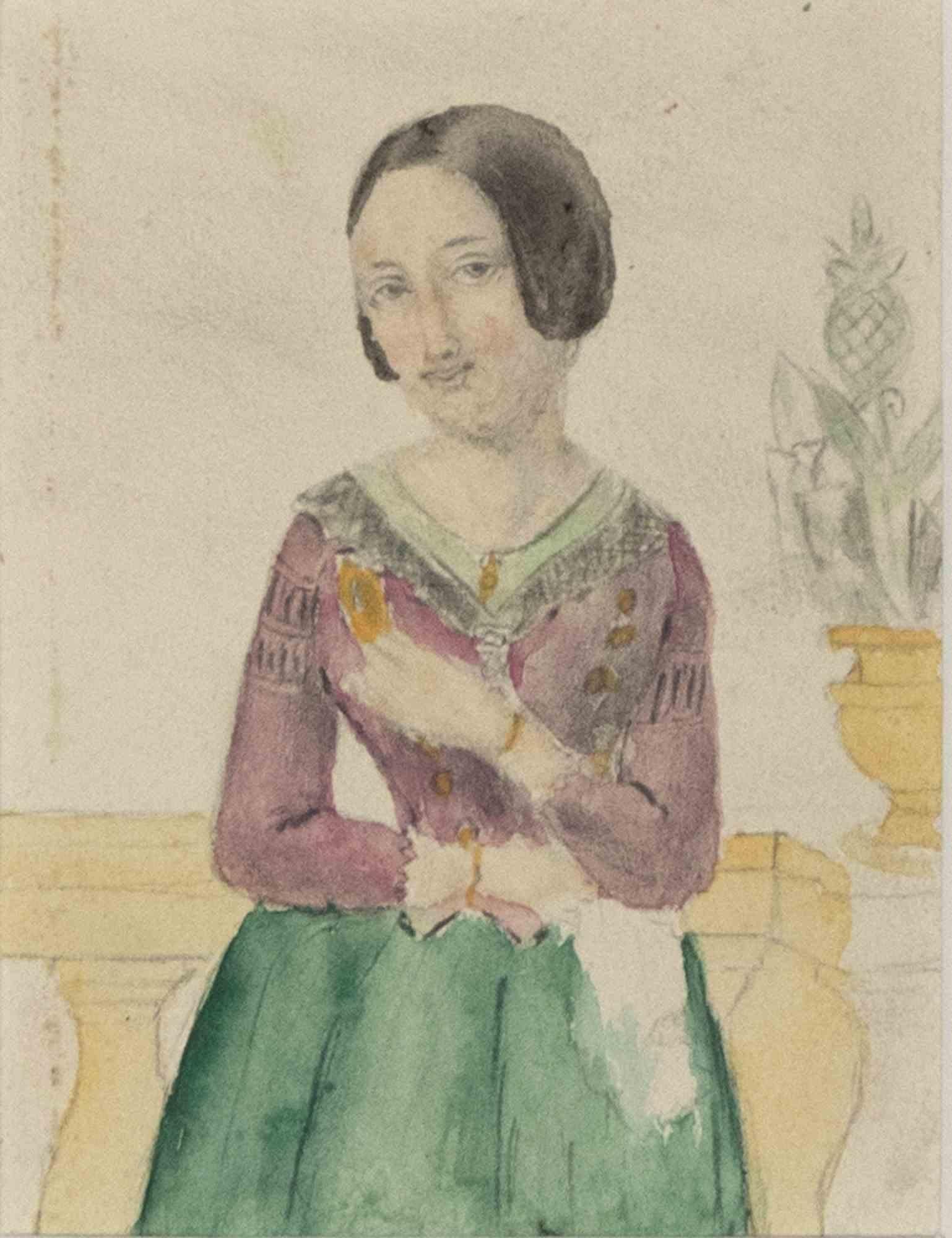 Retrato - Dibujo original - Principios del siglo XX