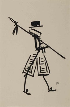 Guard - Original Drawing - Mid-20th Century