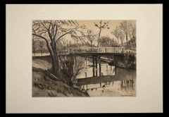 Used Landscape in France - Original Drawing - Mid-20th Century