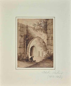 The Keeper of the Castle - Original Drawing by Celestine Nanteuil- 1860s