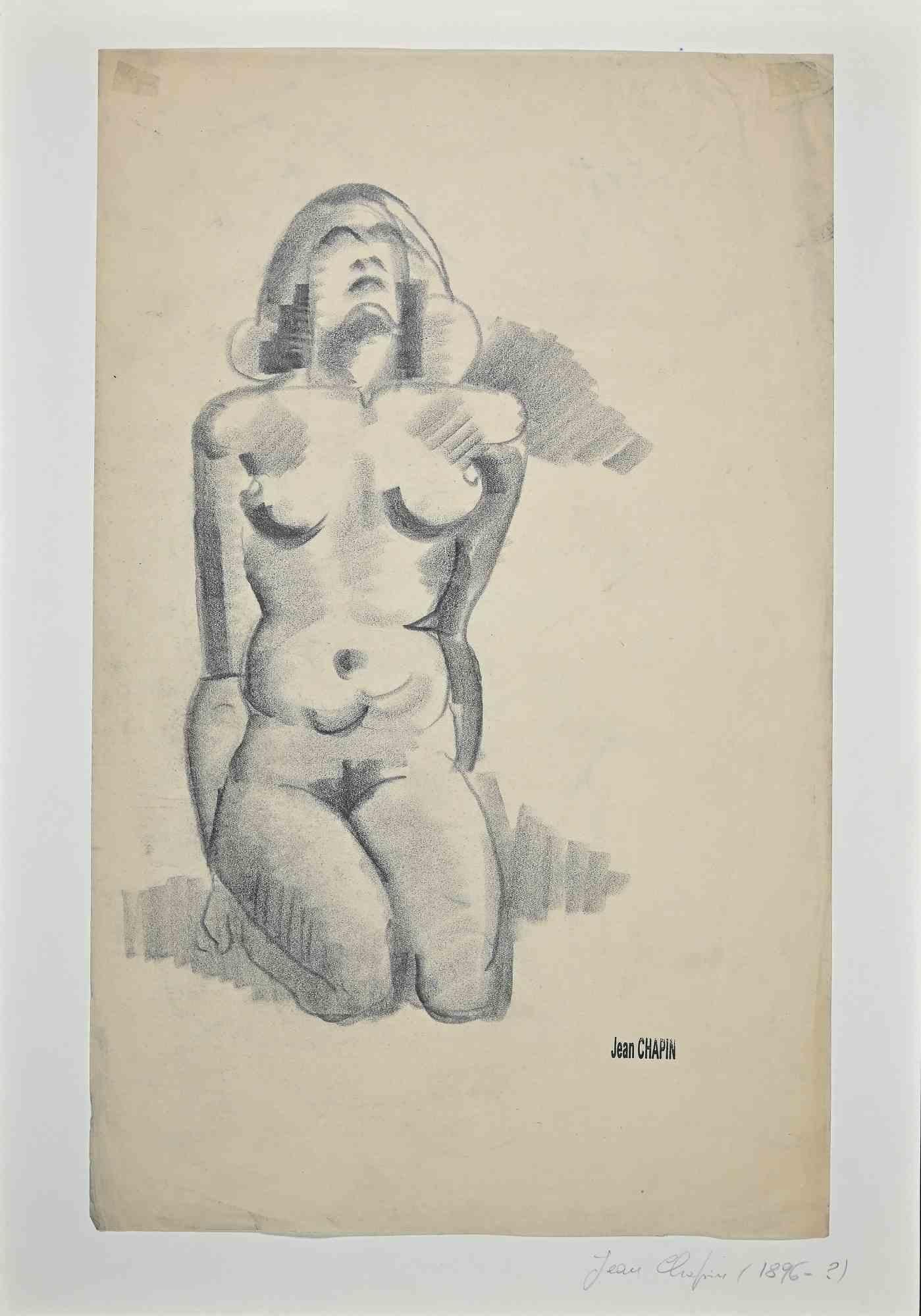 Nude of Woman - Original Drawing by Jean Chapin- Mid-20th Century