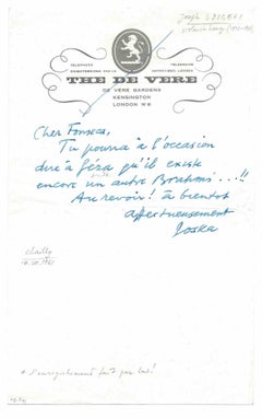 Autograph Letter by Joseph Szigeti - 1960s
