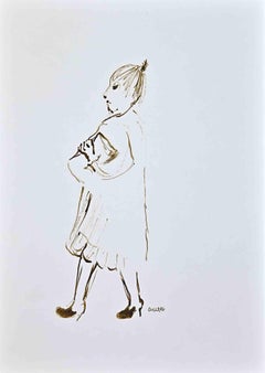Walking Woman - Drawing by Roberto Cuccaro - 2000s
