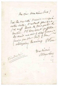 Autograph Letter by Giacomo Meyerbeer - Early 19th Century